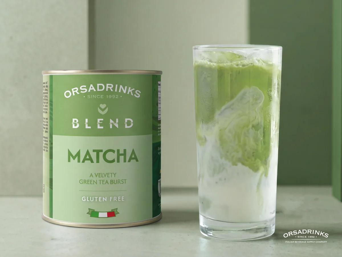 Blend Matcha ODK servido en frío — iced matcha latte