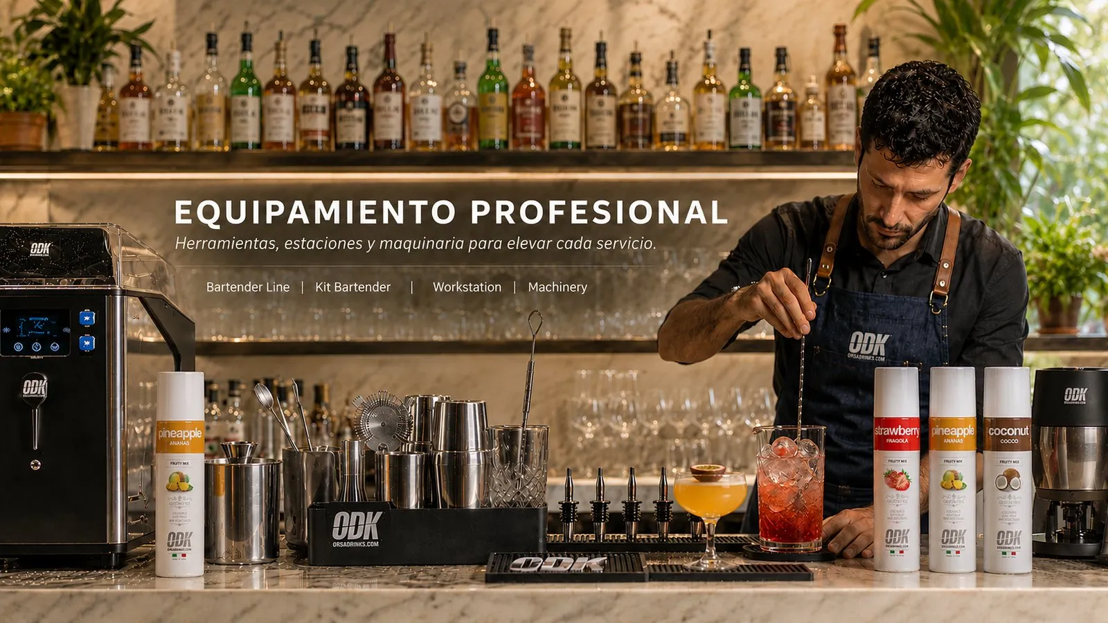 Equipamiento profesional ODK Canarias: Bartender Line, Kit Bartender, Estaciones y Maquinaria