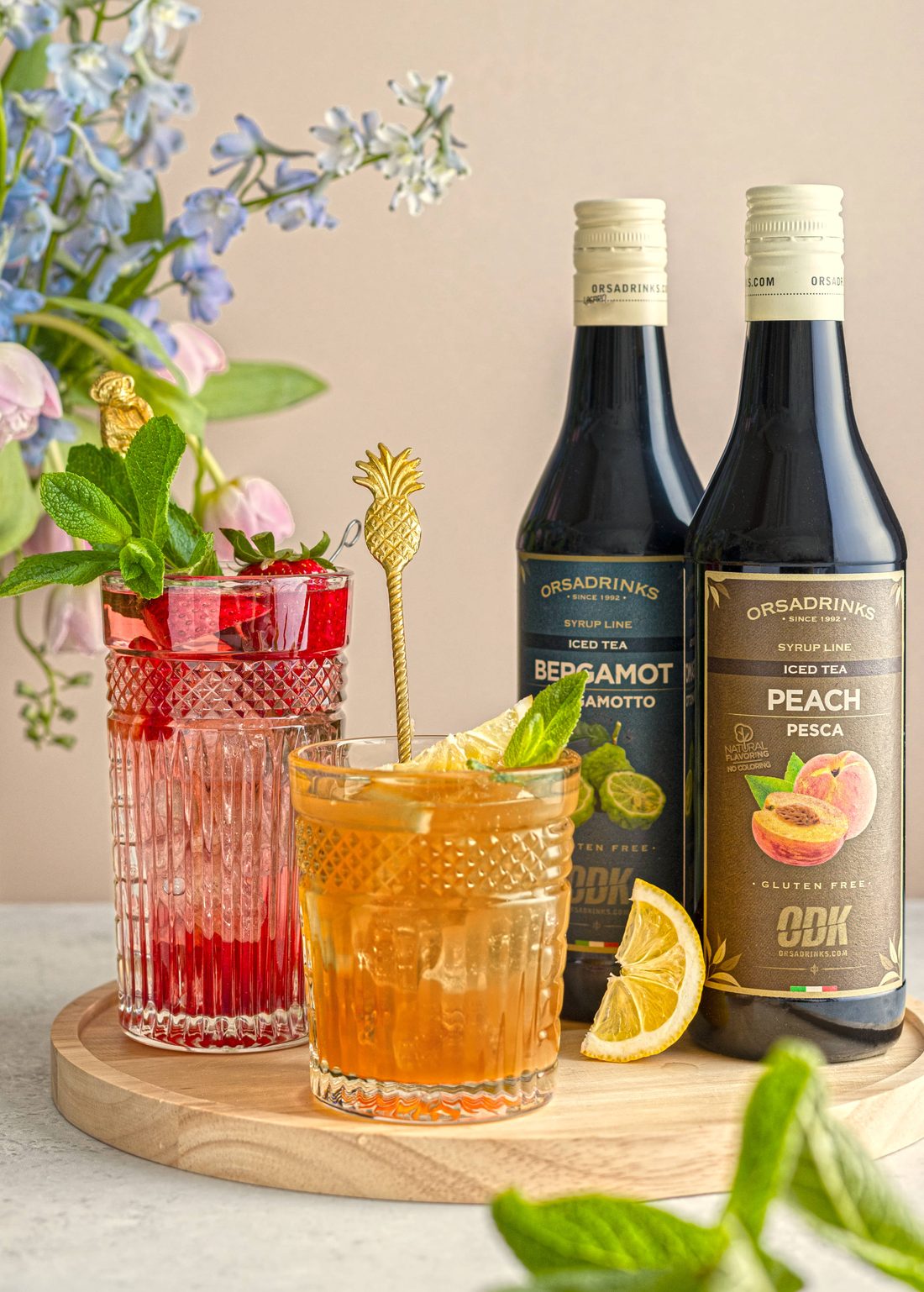 ODK Iced Tea Bergamota y Melocotón con cócteles refrescantes