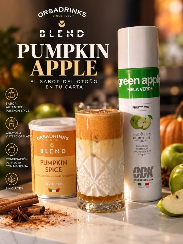 Pumpkin Apple: Blend Pumpkin Spice con Fruity Mix Manzana Verde