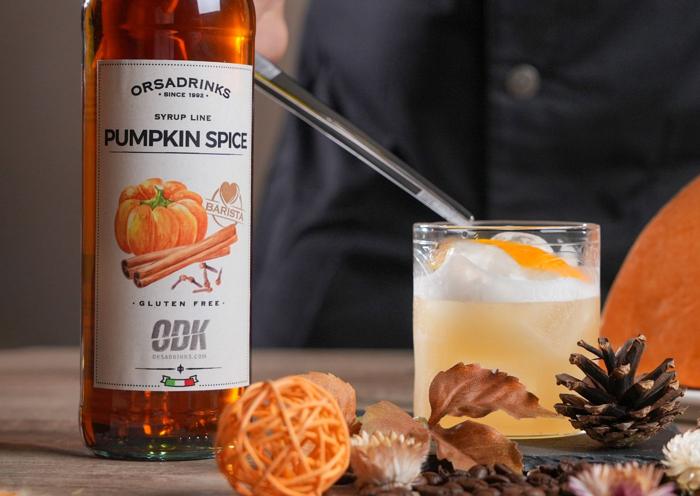 Pumpkin Whiskey Sour con sirope Pumpkin Spice ODK