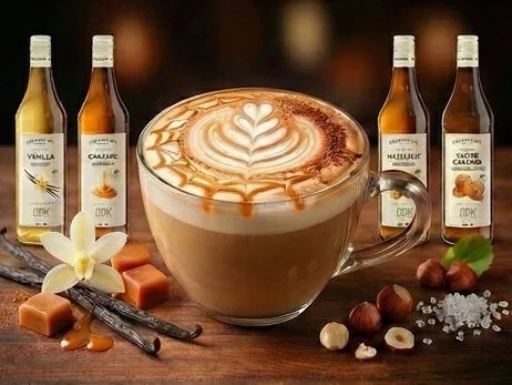 Café latte de sabores, receta profesional con producto ODK
