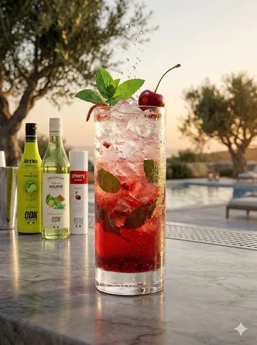 Cherry mojito, receta profesional con producto ODK