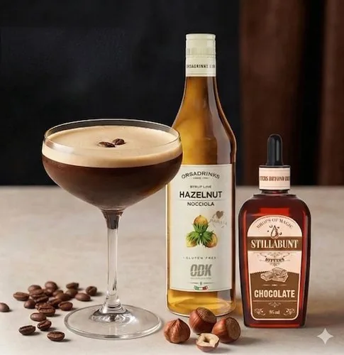 Espresso martini saborizado, receta profesional con producto ODK