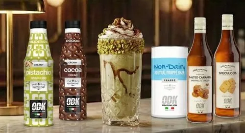 Frappé sabores con crema, receta profesional con producto ODK