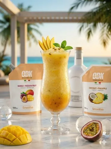 Frozen smoothie cocktail, receta profesional con producto ODK