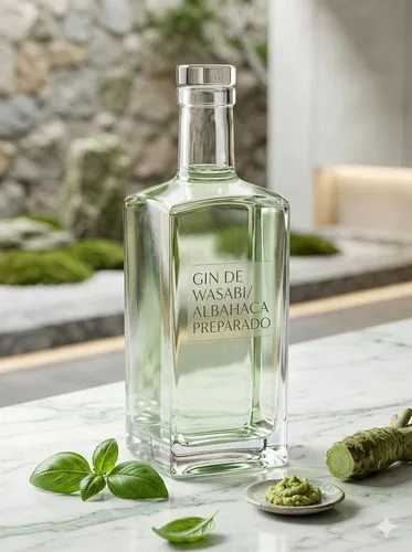 Gin de wasabi/albahaca, receta profesional con producto ODK