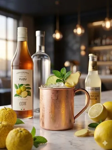 Ginger yuzu mule, receta profesional con producto ODK