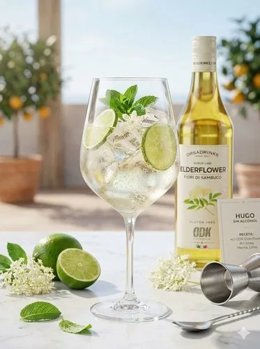 Hugo sin alcohol, receta profesional con producto ODK