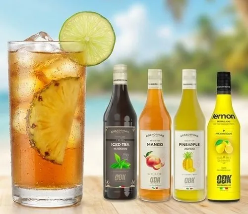 Iced tea mango piña, receta profesional con producto ODK