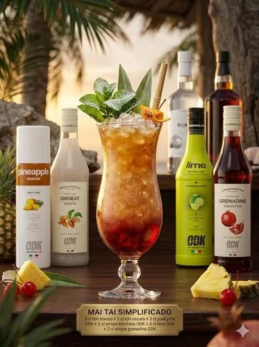 Mai tai simplificado, receta profesional con producto ODK