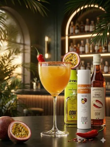Margarita maracuyá & chili, receta profesional con producto ODK