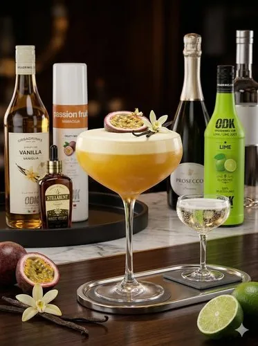Pornstar martini de autor, receta profesional con producto ODK