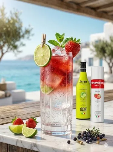 Tom collins de fruta, receta profesional con producto ODK