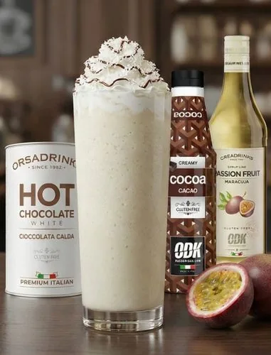 Tropical white frappé, receta profesional con producto ODK