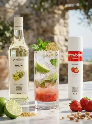 Virgin mojito de frutas, receta profesional con producto ODK