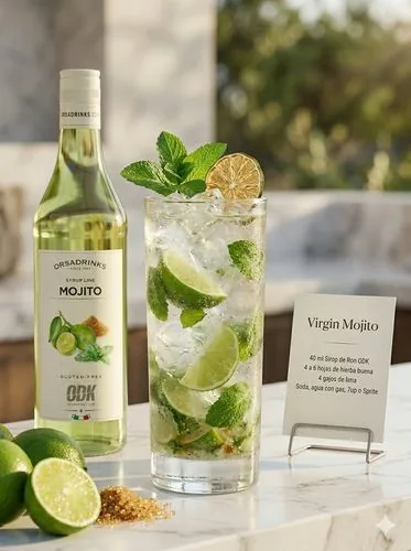 Virgin mojito, receta profesional con producto ODK